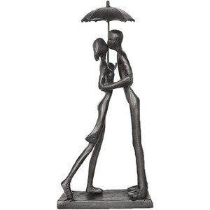 Affectionate Couple Art Iron Sculpture, Passionate Love Statue Romantic Metal